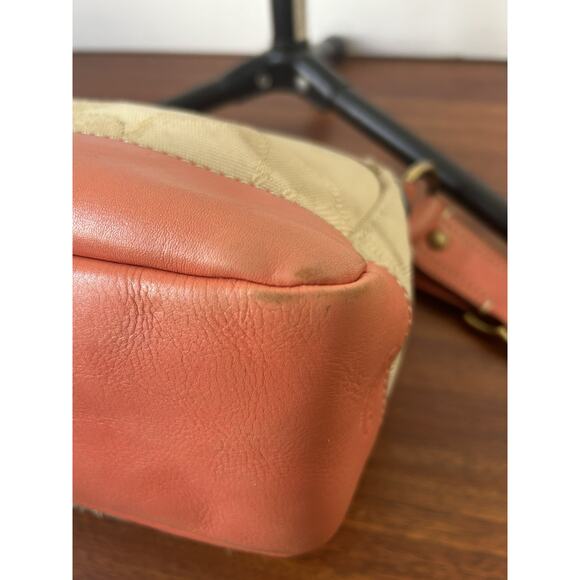 RARE Y2K COACH Legacy Signature Beige Coral/Pink Leather Shoulder Bag w/Turnlock - Picture 11 of 16